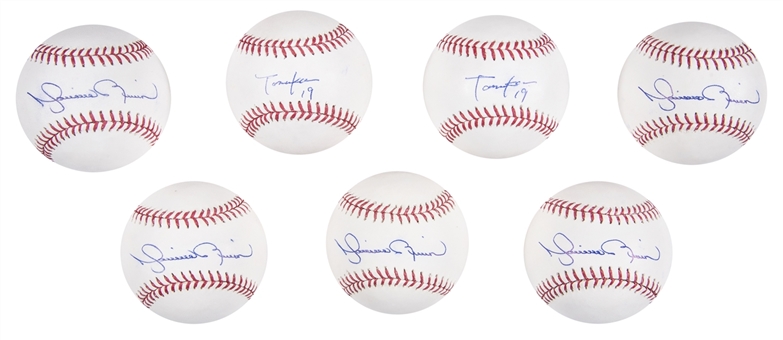 Lot of (7) Mariano Rivera & Masahiro Tanaka Single Signed OML Selig Baseballs  (Beckett PreCert)